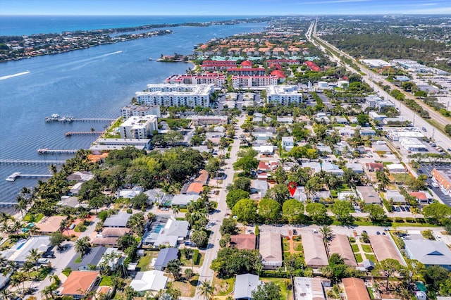 132 E Central Blvd, Lantana, FL 33462 - aerial view of property and surrounding area with a large body of water