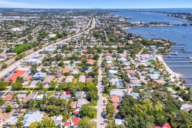 132 E Central Blvd, Lantana, FL 33462 - aerial overview of property's location featuring a nearby body of water and nearby suburban area