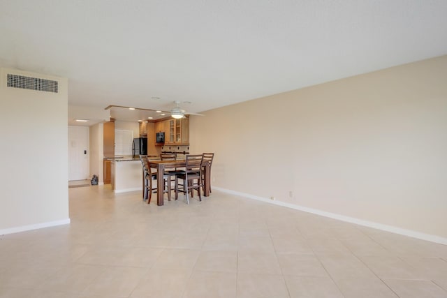4411 Trevi Ct Unit 303, Lake Worth, FL 33467 - dining space featuring ceiling fan, baseboards, and recessed lighting