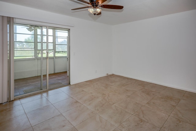 134 Southampton Unit B, West Palm Beach, FL 33417 - empty room featuring ceiling fan and light tile patterned floors