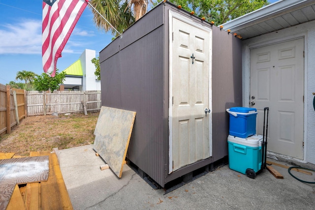 6528/6530 12th St W, Bradenton, FL 34207 - view of shed with a fenced backyard
