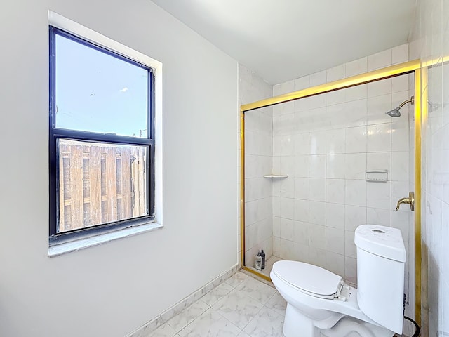 5701 Autumn Ridge Rd, Lake Worth, FL 33463 - full bath with marble look tile flooring, toilet, and a stall shower