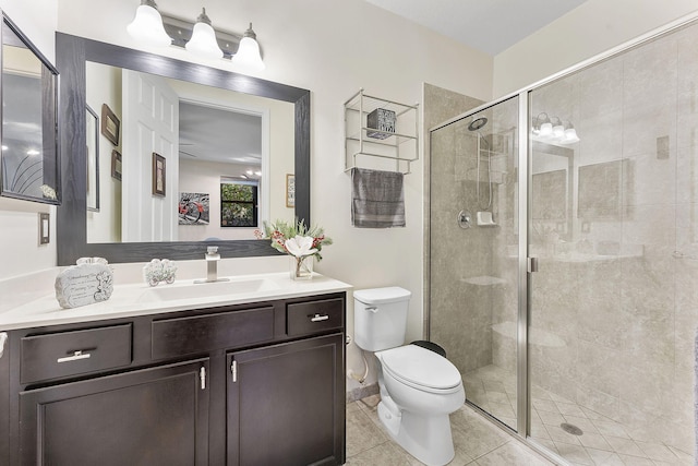 4080 Devenshire Ct, Coconut Creek, FL 33073 - full bathroom with toilet, a shower stall, vanity, and tile patterned flooring