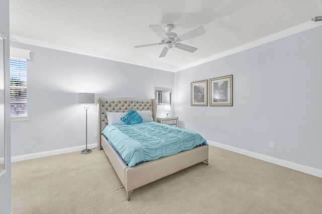 148 Cypress Cv, Jupiter, FL 33458 - carpeted bedroom featuring ornamental molding, baseboards, and ceiling fan