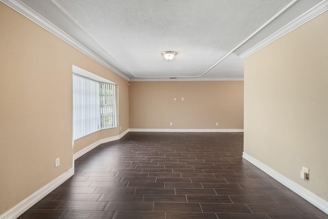 318 Gale Pl, West Palm Beach, FL 33409 - unfurnished room featuring crown molding, wood tiled floors, a textured ceiling, and baseboards