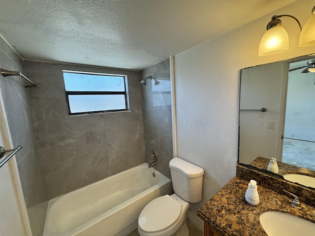 1453 Lake Crystal Dr Unit H, West Palm Beach, FL 33411 - full bath with a textured ceiling, toilet, shower / washtub combination, vanity, and a textured wall