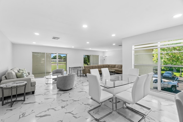 6 Stratford Dr E Unit D, Boynton Beach, FL 33436 - dining area with recessed lighting and light marble finish floors