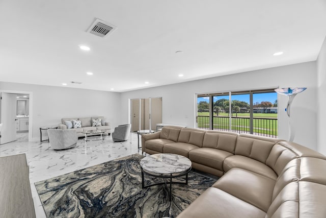 6 Stratford Dr E Unit D, Boynton Beach, FL 33436 - living area with recessed lighting and light marble finish floors
