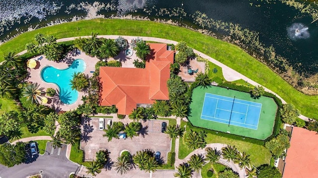 15035 Michelangelo Blvd Unit 106, Delray Beach, FL 33446 - aerial view of a pool area and a nearby body of water