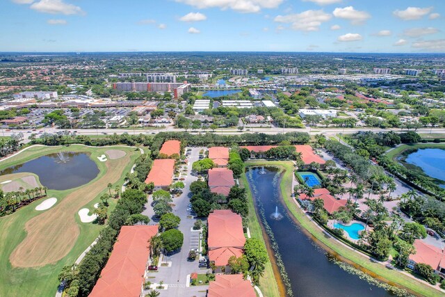 15035 Michelangelo Blvd Unit 106, Delray Beach, FL 33446 - drone / aerial view of a nearby body of water and a golf club