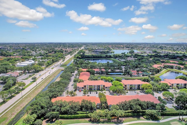 15035 Michelangelo Blvd Unit 106, Delray Beach, FL 33446 - aerial perspective of suburban area featuring a nearby body of water and a golf club