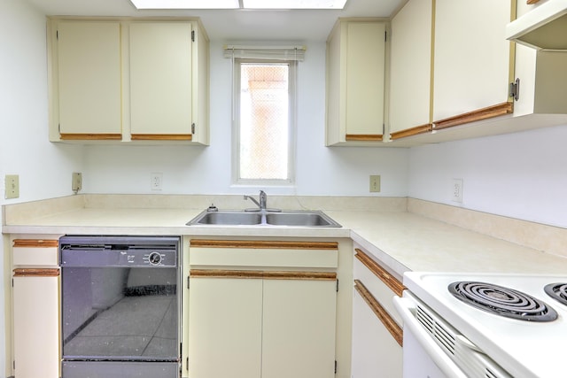 1604 SE Green Acres Cir Unit T201, Port Saint Lucie, FL 34952 - kitchen featuring black dishwasher, a sink, light countertops, and under cabinet range hood