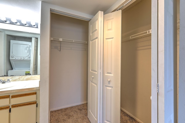 1604 SE Green Acres Cir Unit T201, Port Saint Lucie, FL 34952 - closet with stacked washing machine and dryer