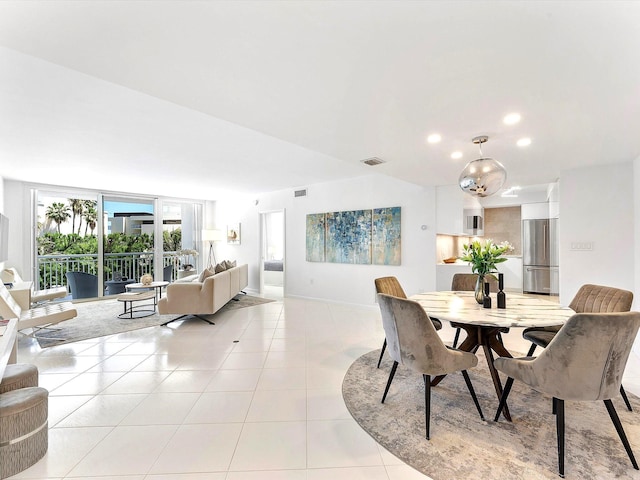 2780 S Ocean Blvd Unit 311, Palm Beach, FL 33480 - dining room with baseboards, light tile patterned floors, and recessed lighting