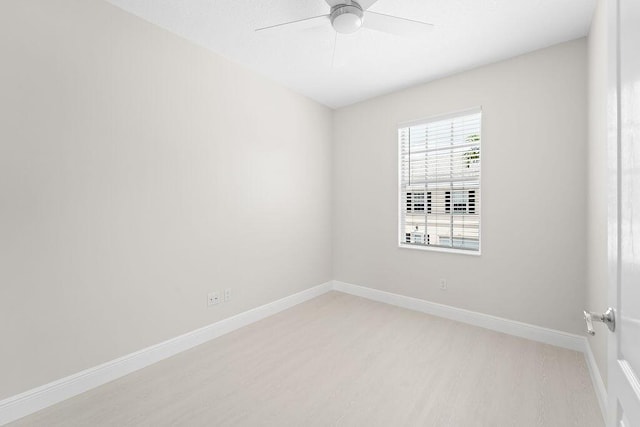 122 Ashley Ct, Jupiter, FL 33458 - empty room featuring a ceiling fan, baseboards, and light wood-style flooring