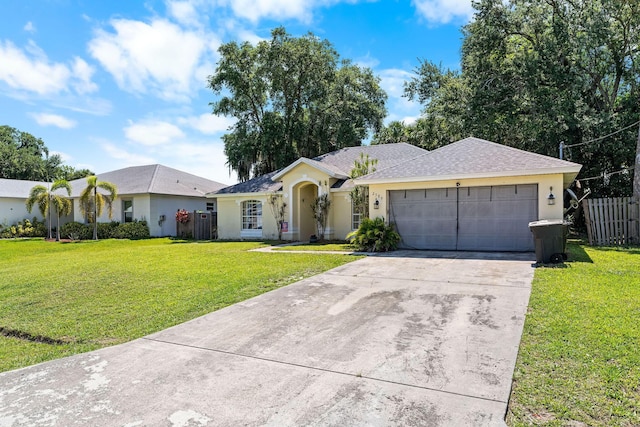 2389 SW Caballero St, Port Saint Lucie, FL 34953 - ranch-style house with an attached garage, driveway, and stucco siding