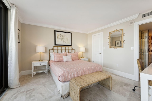 1200 S Flagler Dr Unit 1402, West Palm Beach, FL 33401 - bedroom featuring ornamental molding and baseboards