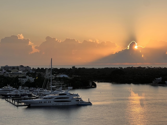 1200 S Flagler Dr Unit 1402, West Palm Beach, FL 33401 - water view with a dock