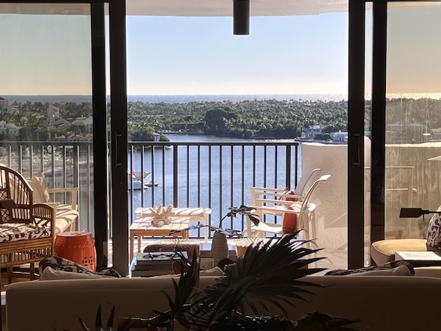 1200 S Flagler Dr Unit 1402, West Palm Beach, FL 33401 - balcony featuring a water view