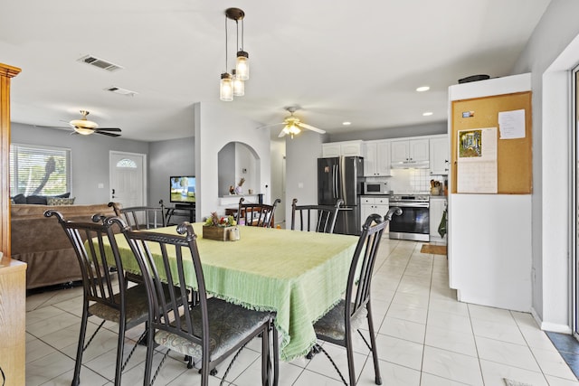 2008 SE Triumph Rd, Port Saint Lucie, FL 34952 - dining area with ceiling fan, recessed lighting, and baseboards