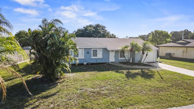 2008 SE Triumph Rd, Port Saint Lucie, FL 34952 - single story home featuring concrete driveway, an attached garage, a front yard, and stucco siding