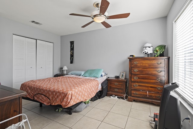 2008 SE Triumph Rd, Port Saint Lucie, FL 34952 - bedroom with light tile patterned floors, a closet, and multiple windows