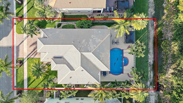 9606 Shepard Pl, Wellington, FL 33414 - view of subject property with property boundaries highlighted and a pool