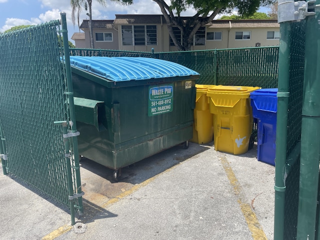exterior view of a parking lot and fence