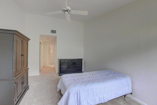 17215 Boca Club Blvd Unit 2, Boca Raton, FL 33487 - bedroom featuring light carpet, a ceiling fan, and baseboards
