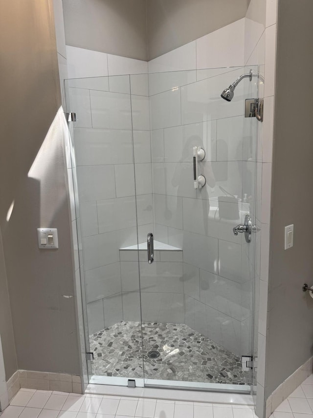 17215 Boca Club Blvd Unit 2, Boca Raton, FL 33487 - bathroom with a shower stall and tile patterned flooring