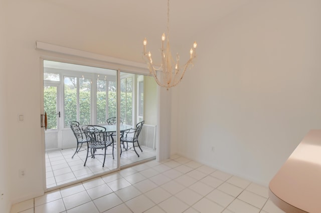 17215 Boca Club Blvd Unit 2, Boca Raton, FL 33487 - tiled dining space featuring a chandelier