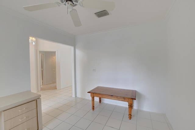 17215 Boca Club Blvd Unit 2, Boca Raton, FL 33487 - spare room with ornamental molding and ceiling fan