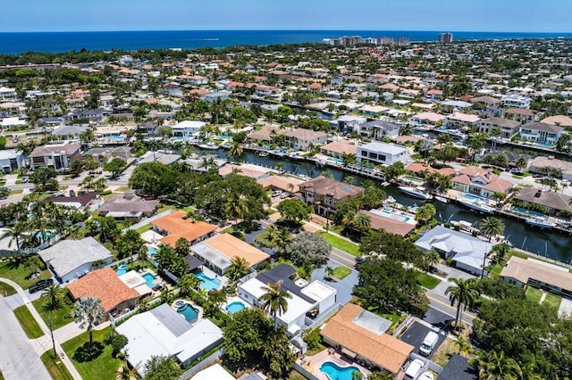 2611 NE 49th St, Lighthouse Point, FL 33064 - aerial view of property's location with nearby suburban area and a nearby body of water