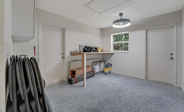 11849 59th St N, Royal Palm Beach, FL 33411 - miscellaneous room with carpet floors, a textured ceiling, and baseboards