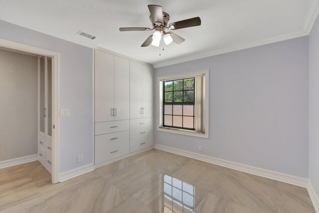 3 Independence Ct, Deerfield Beach, FL 33442 - unfurnished bedroom featuring baseboards, ceiling fan, and ornamental molding