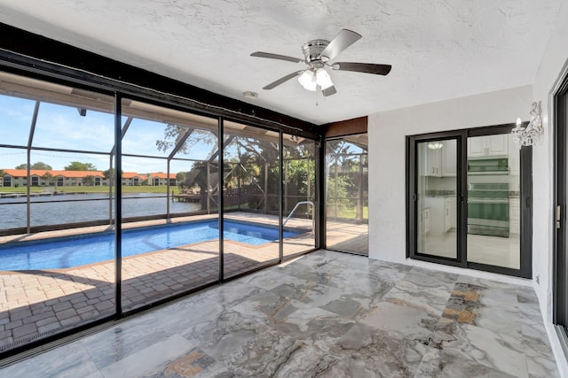 3 Independence Ct, Deerfield Beach, FL 33442 - swimming pool featuring ceiling fan and a water view