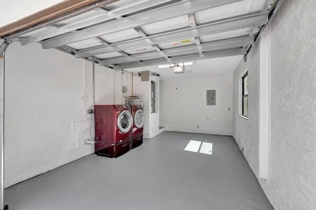 3 Independence Ct, Deerfield Beach, FL 33442 - garage featuring separate washer and dryer, a garage door opener, and electric panel