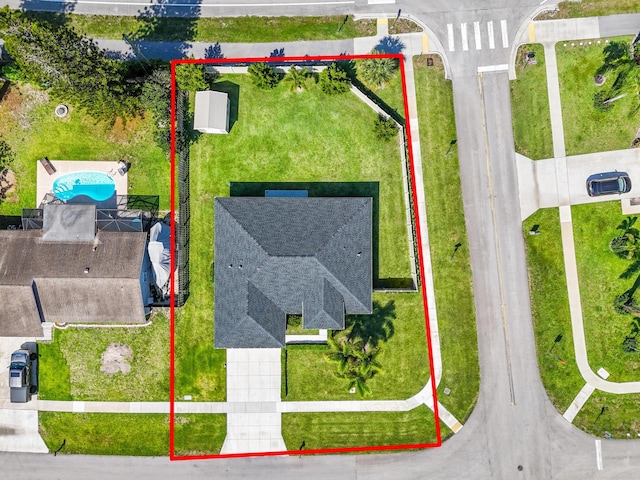 12111 Sugar Pine Trl, Wellington, FL 33414 - aerial overview of property's location featuring property parcel outlined and a pool