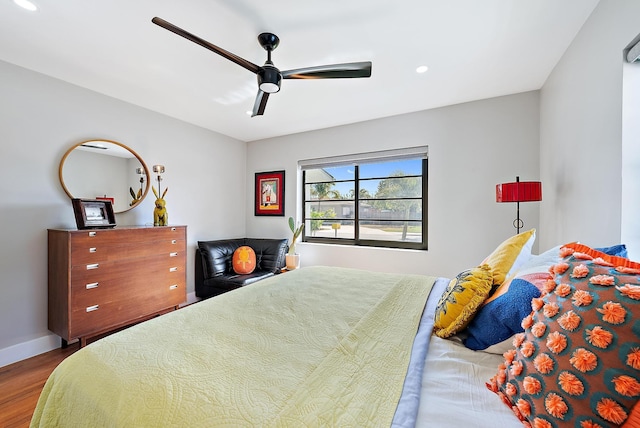 1613 N J Ter, Lake Worth Beach, FL 33460 - bedroom featuring wood finished floors, recessed lighting, ceiling fan, and baseboards