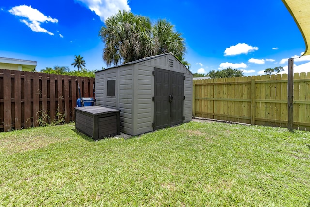 view of shed