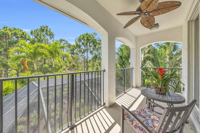 1909 Flower Dr, Palm Beach Gardens, FL 33410 - balcony featuring ceiling fan