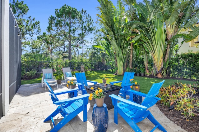 1909 Flower Dr, Palm Beach Gardens, FL 33410 - fenced backyard featuring a patio