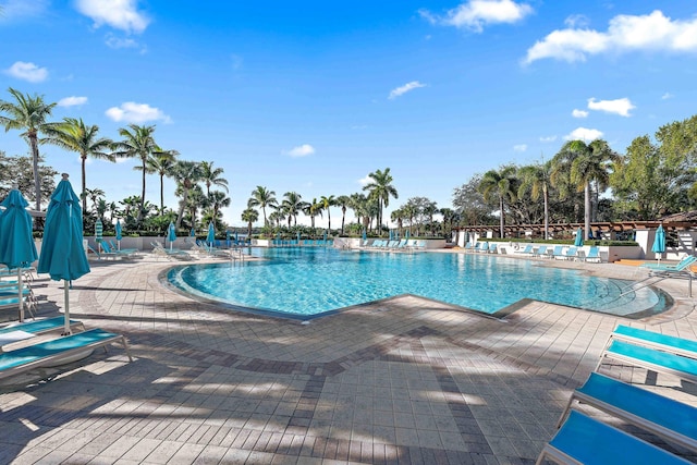 1909 Flower Dr, Palm Beach Gardens, FL 33410 - community pool featuring a patio