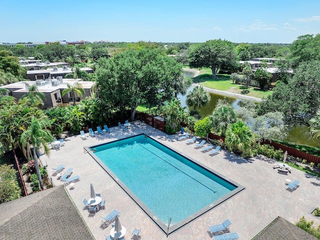 2890 SW 22nd Cir Unit 242B, Delray Beach, FL 33445 - community pool featuring fence, a water view, and a patio area