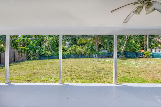 8888 SE Colony St, Hobe Sound, FL 33455 - view of yard featuring a ceiling fan and a patio