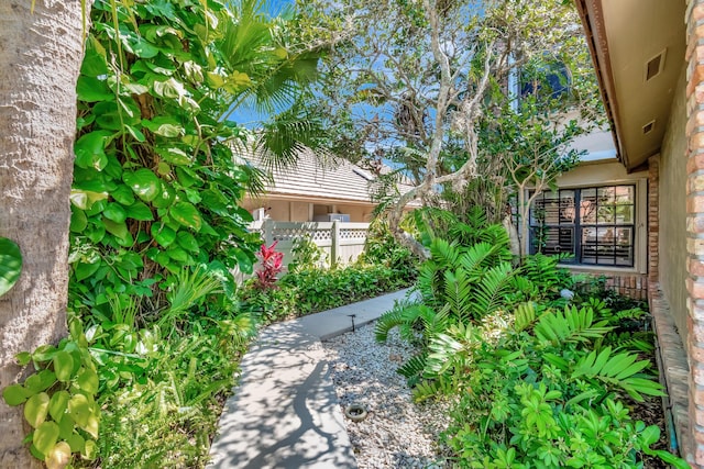 view of yard featuring fence