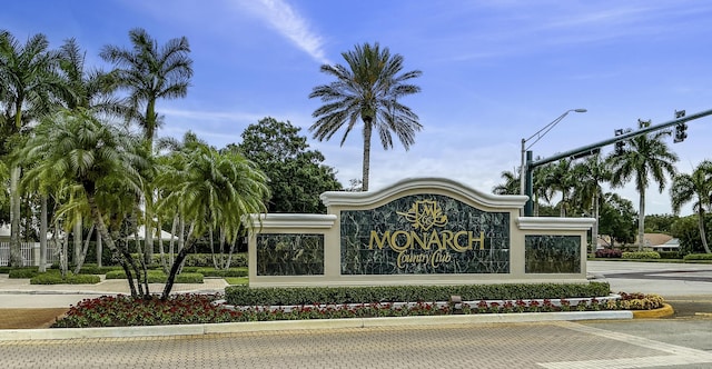 view of community sign