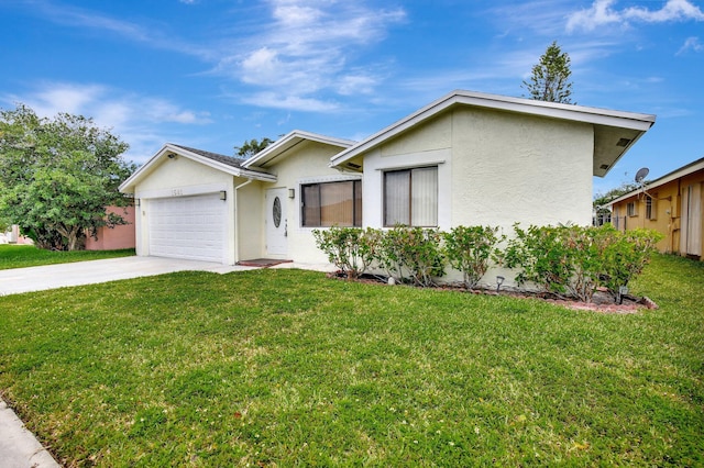 1541 SW 102nd Ter, Davie, FL 33324 - ranch-style home with stucco siding, an attached garage, driveway, and a front lawn