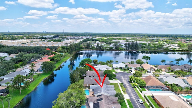 1541 SW 102nd Ter, Davie, FL 33324 - aerial perspective of suburban area featuring a large body of water and a pool