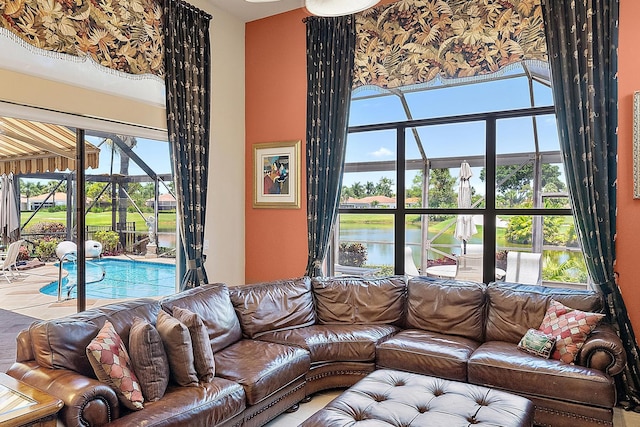 7731 Blue Heron Way, West Palm Beach, FL 33412 - living area with a water view